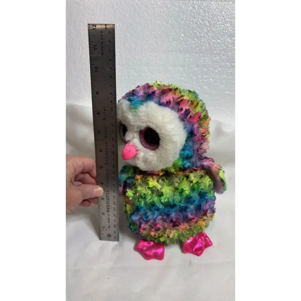TY Beanie Boos Owen Colorful Owl Big Eyes 9